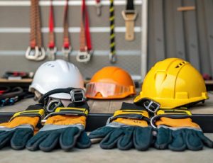 Construction site personal protective equipment and safety gear